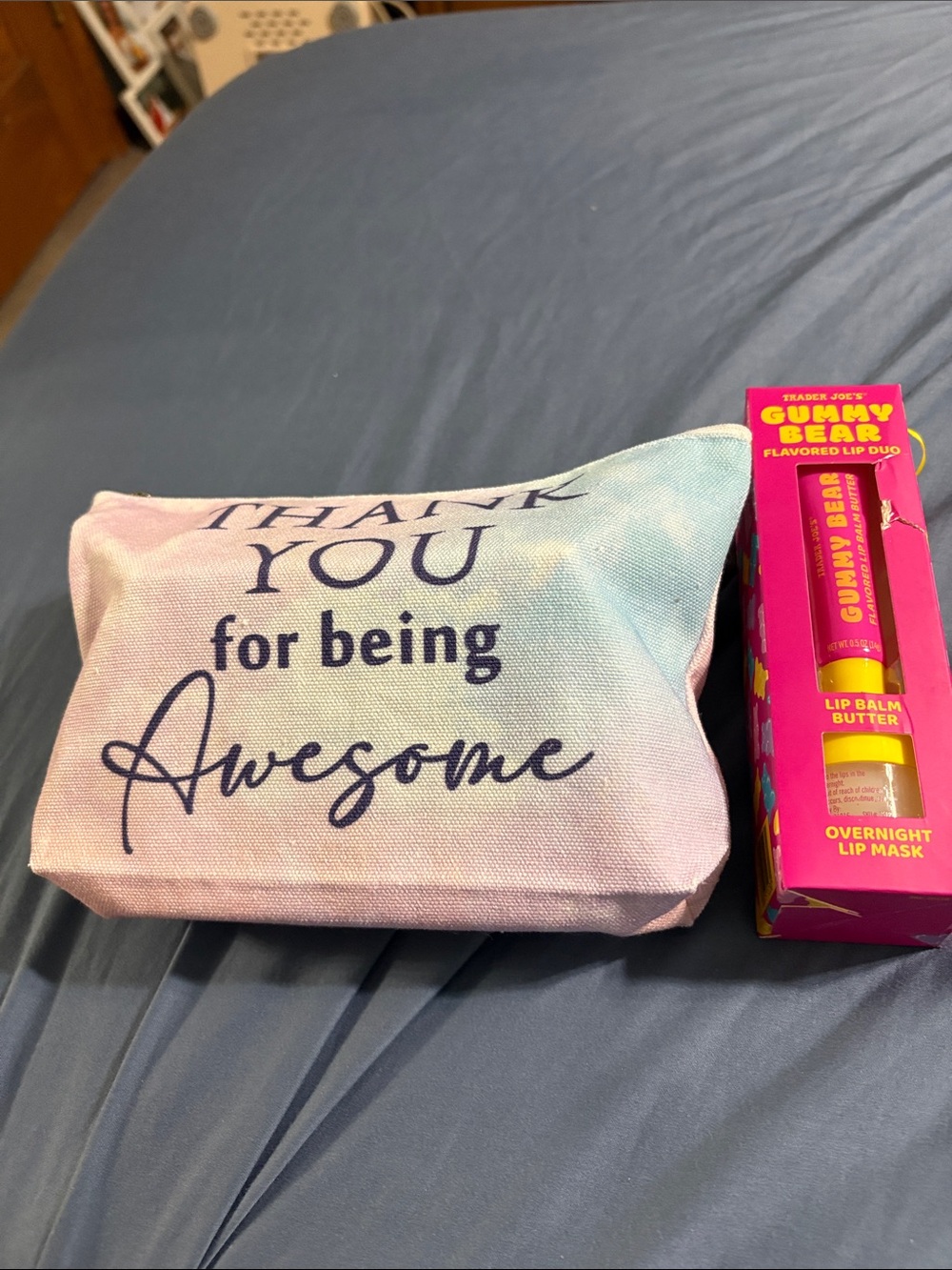 'Pouch with mirror, socks, Cinnamon Toast Crunch items and Trader Joe’s lip duo - Picture 11 of 11